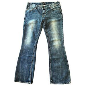 Silver Jeans Aiko Bootcut Embroidered Pockets Women's Size 32/33 Medium Wash